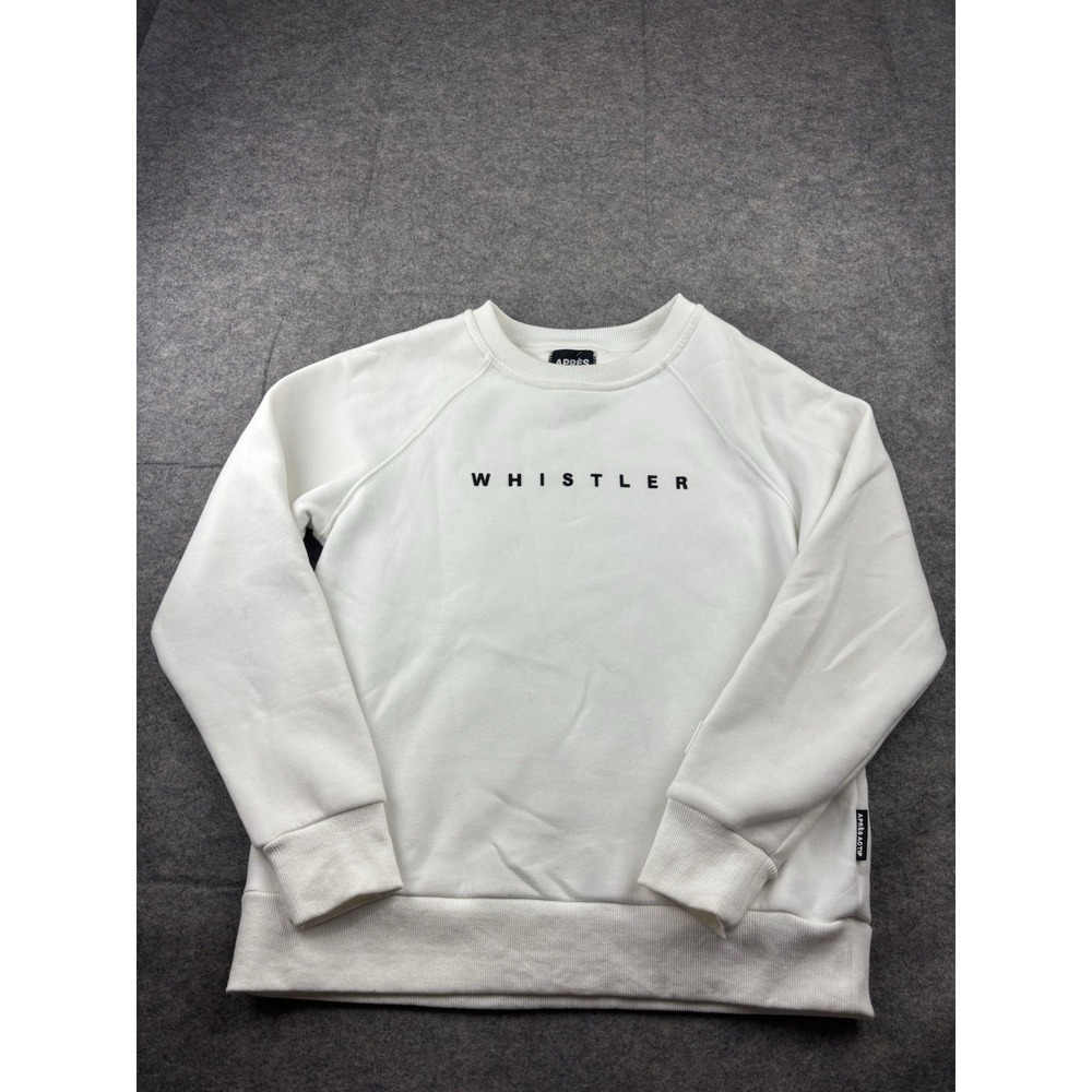 Apres Actif Womens S White Whistler Crewneck Fleece Pullover Ski Sweatshirt SEE